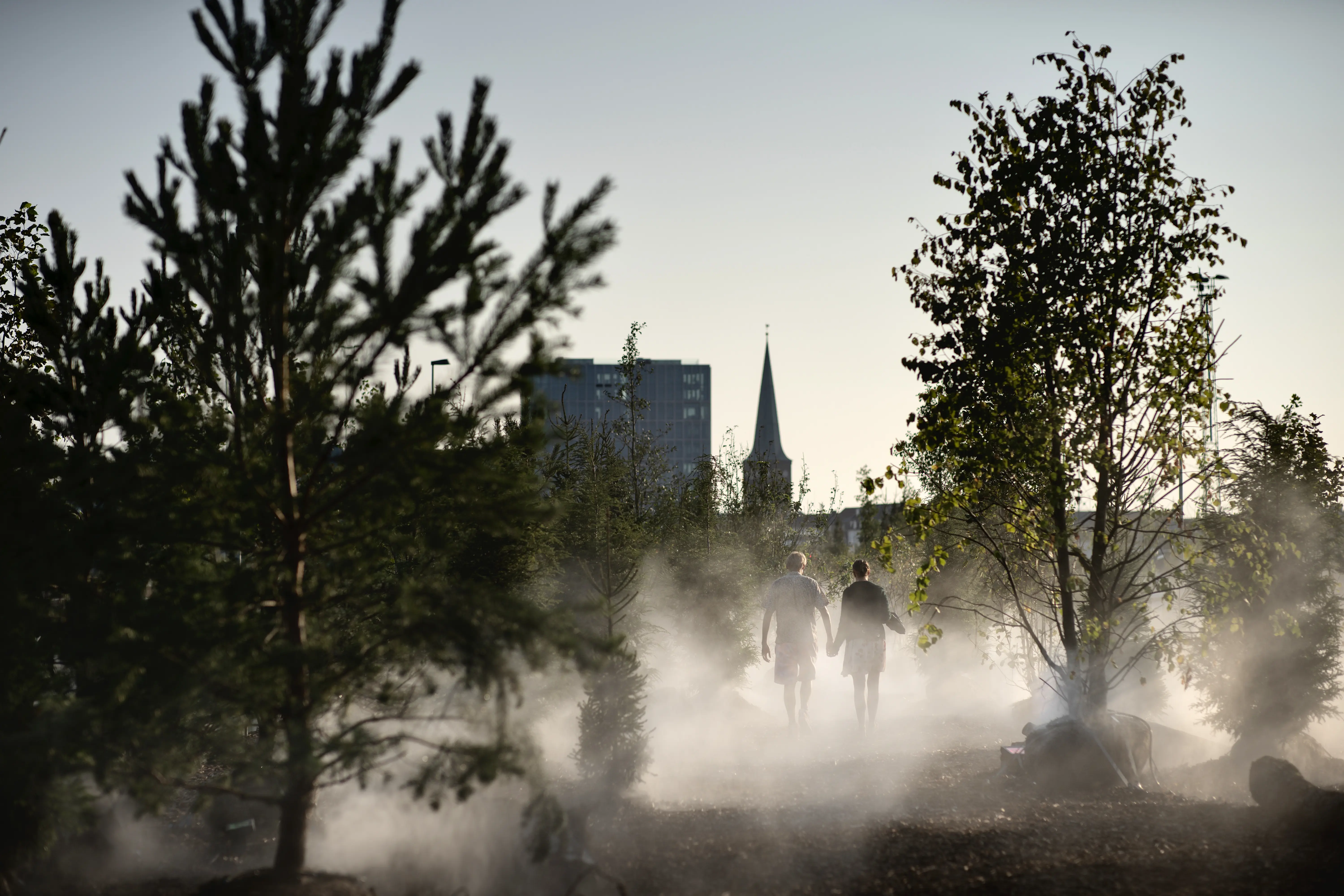 Billede fra Festugen 2018, hvor man kunne snuppe sig et skovbad på Aarhus Ø.